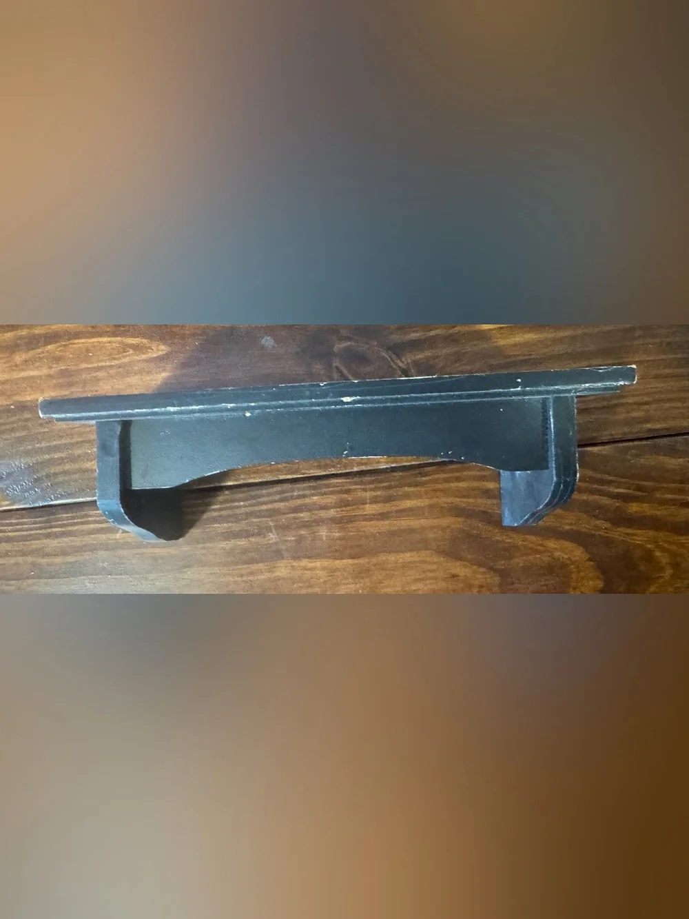 Black Rustic Distressed Vintage Wooden Shelf - 12”x4”x4 1/2”